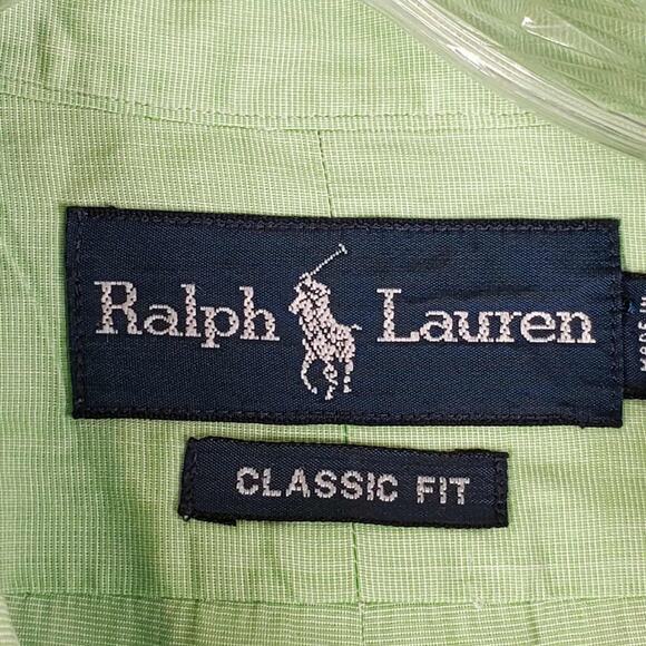 Polo Ralph Lauren Shirt Men's Size Medium M Oxford Green Solid Button Down LS - Picture 6 of 10